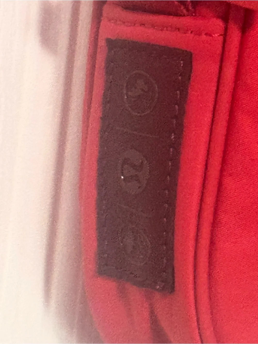 Lululemon Women’s Red Crossbody or belt bag. Zippered, outside phone pocket